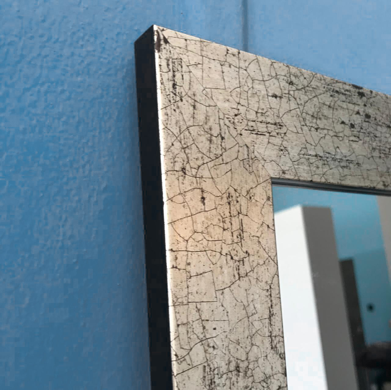 Silver Cracked Effect Wall Mirror