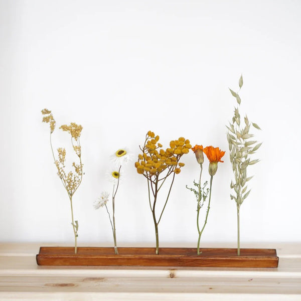 Dried & Preserved Flowers With Wood Base