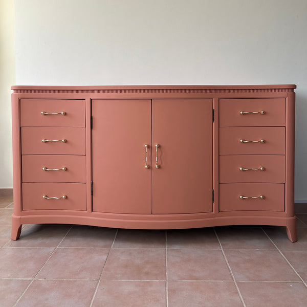 Hand-Painted Vintage Dresser/Sideboard in Terracotta