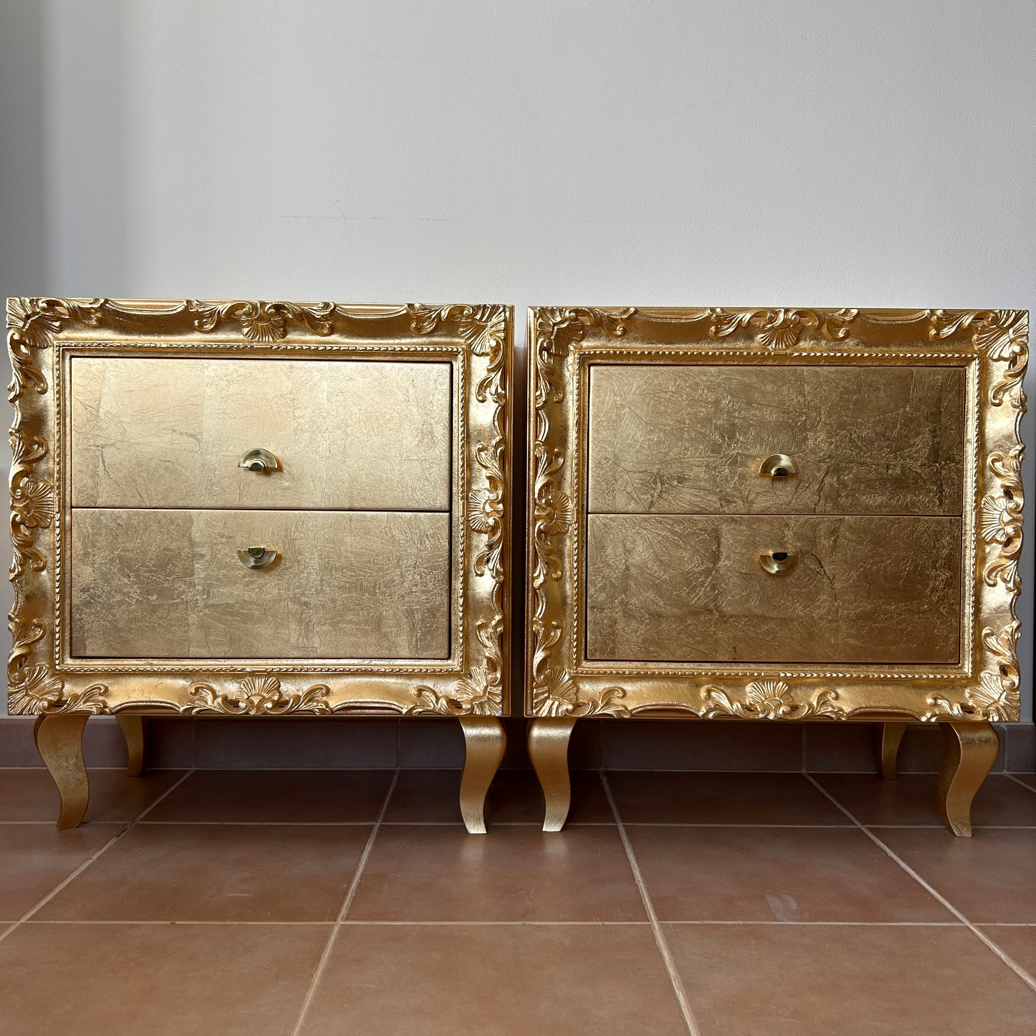 Gold Baroque Side Table Set
