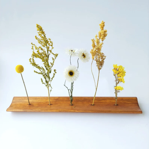 Dried & Preserved Flowers With Wood Base