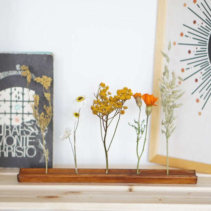 Dried & Preserved Flowers With Wood Base